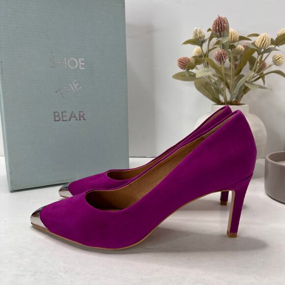 Shoe The Bear Cora Metal Toes Suede Heel Purple Women's 7/EU38 Tried On - Picture 2 of 11